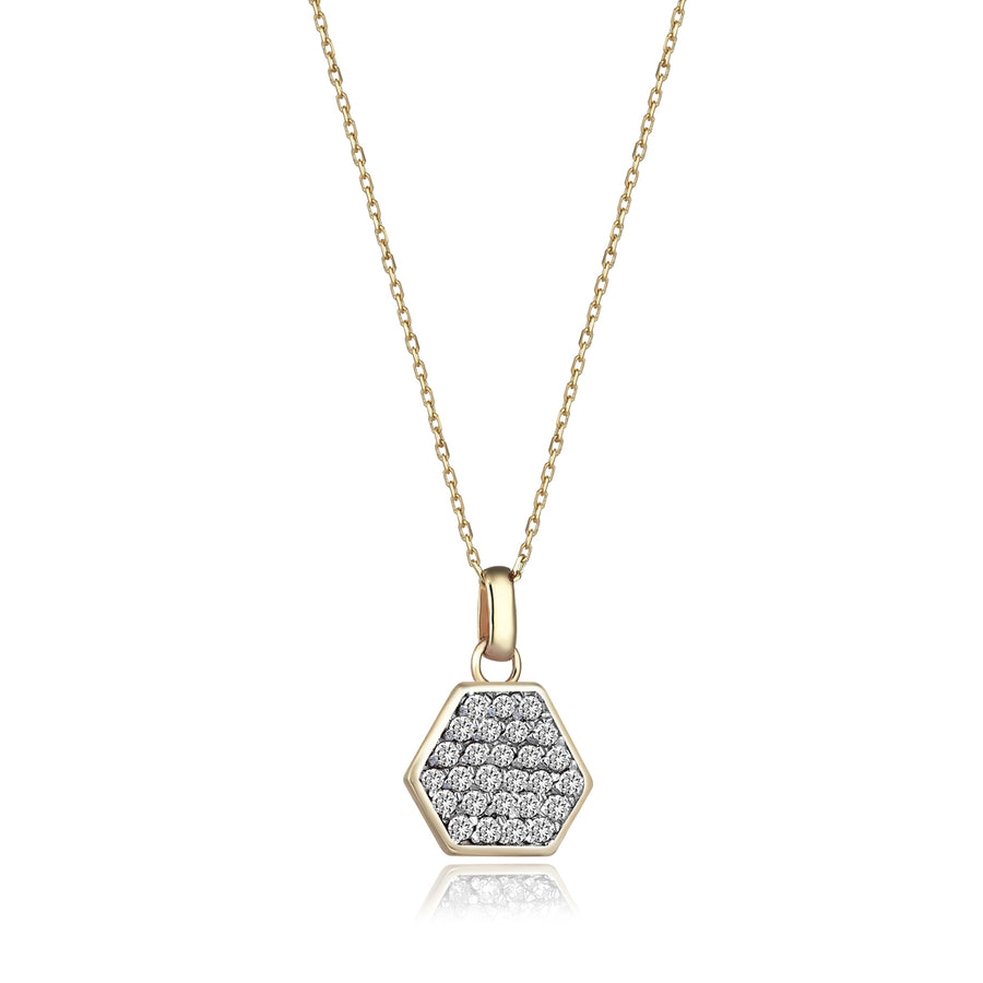 Chloe Hexagon Diamond 14K Gold Necklace