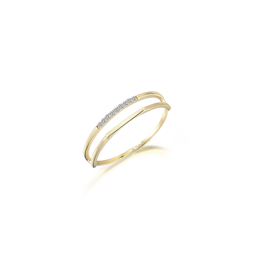 Diamond 14K Gold Double Band Ring