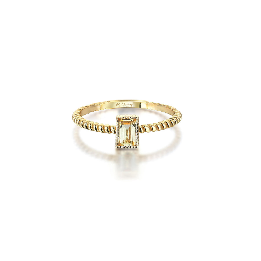 Nora Citrine 14K Gold Ring | Helical Band