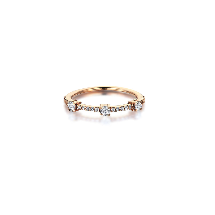 Rose Trinity 18K Gold Diamond Ring