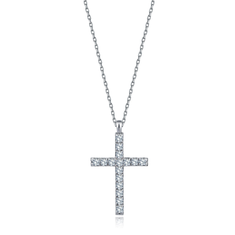 Diamond Cross 18K White Gold Necklace