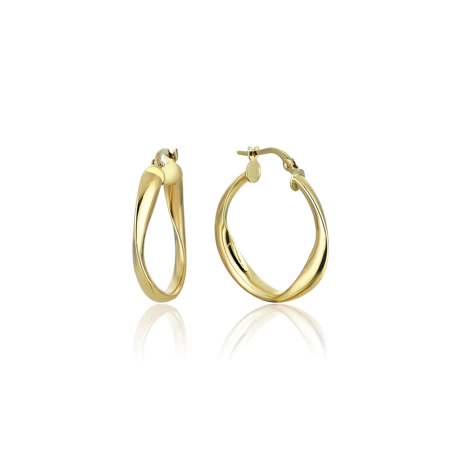 Medium 14K Gold Swirl Hoop Earrings