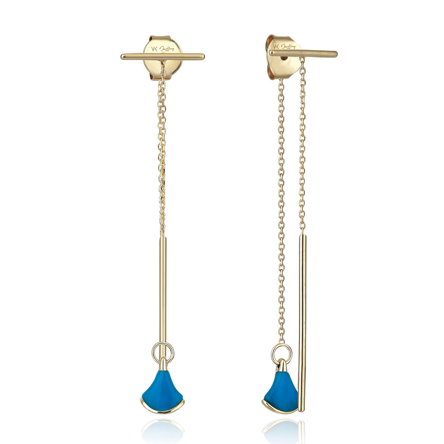 Olivia Turquoise 14K Gold Earrings