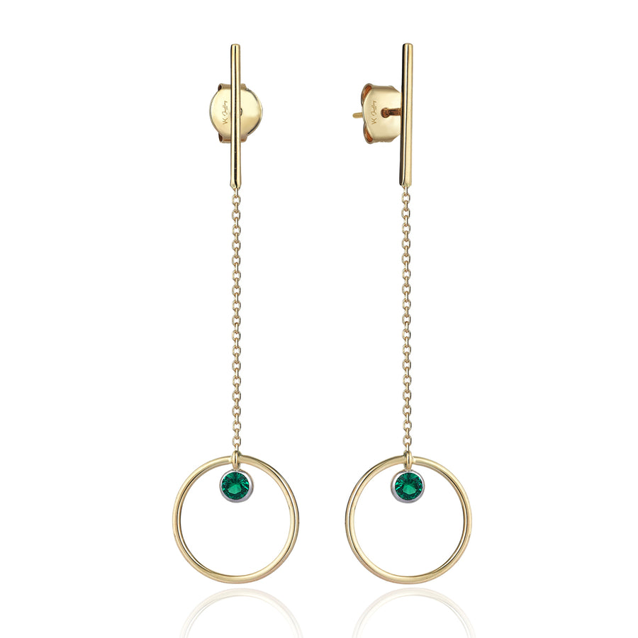 Charlotte 14K Gold Green Earrings