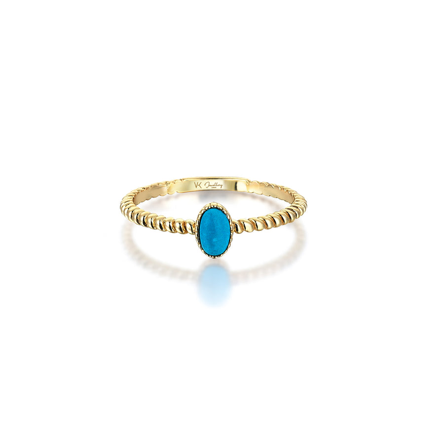Amelia Turquoise 14K Gold Helical Ring