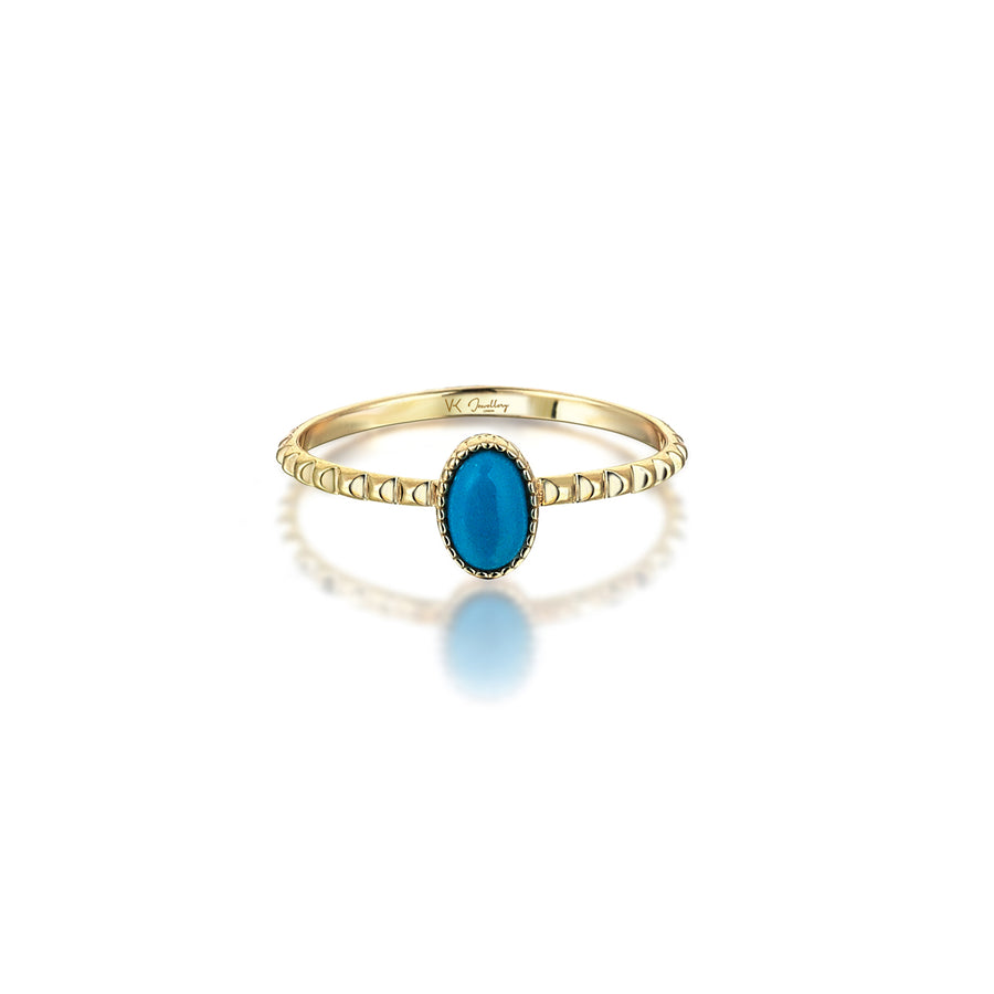 Heather Turquoise 14K Gold Pyramid Ring