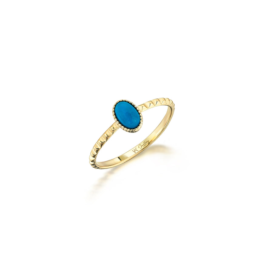 Heather Turquoise 14K Gold Pyramid Ring