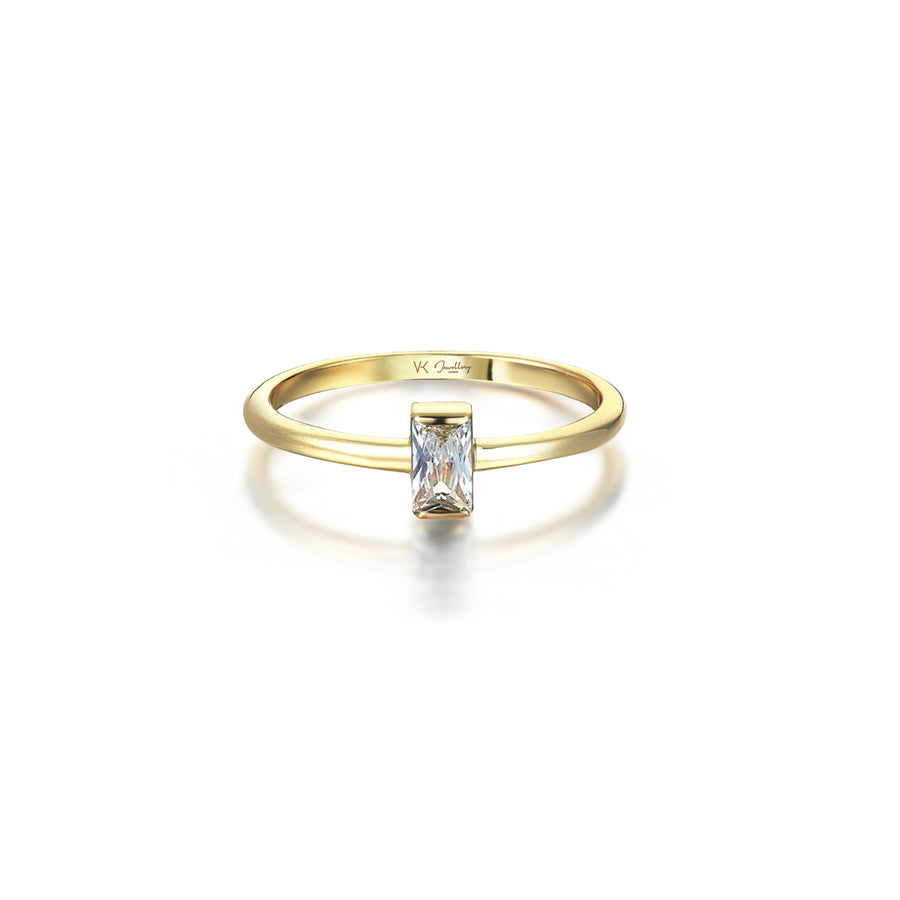 Nora 14K Gold Edge Sparkly Ring