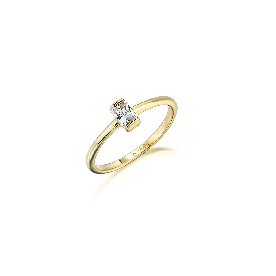 Nora 14K Gold Edge Sparkly Ring