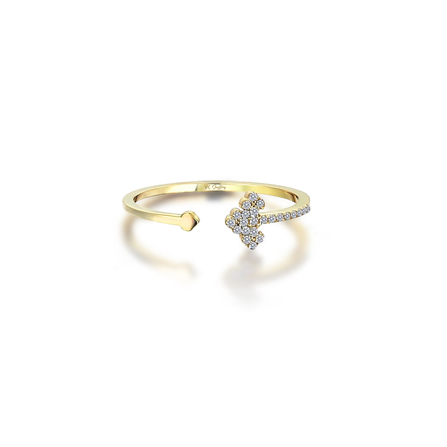 Diamond Cross 14K Gold Ring